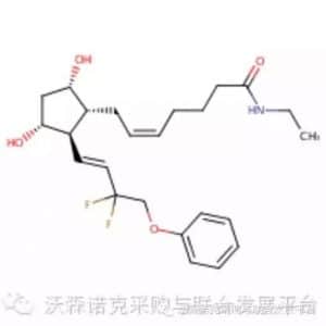 Structure of Dechloro dihydroxy difluoro ethylcloprostenolamide CAS 1185851-52-8